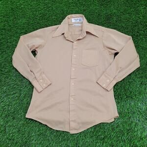 Vintage 80s Mr-Leggs Button Shirt Medium 20x27 Brown